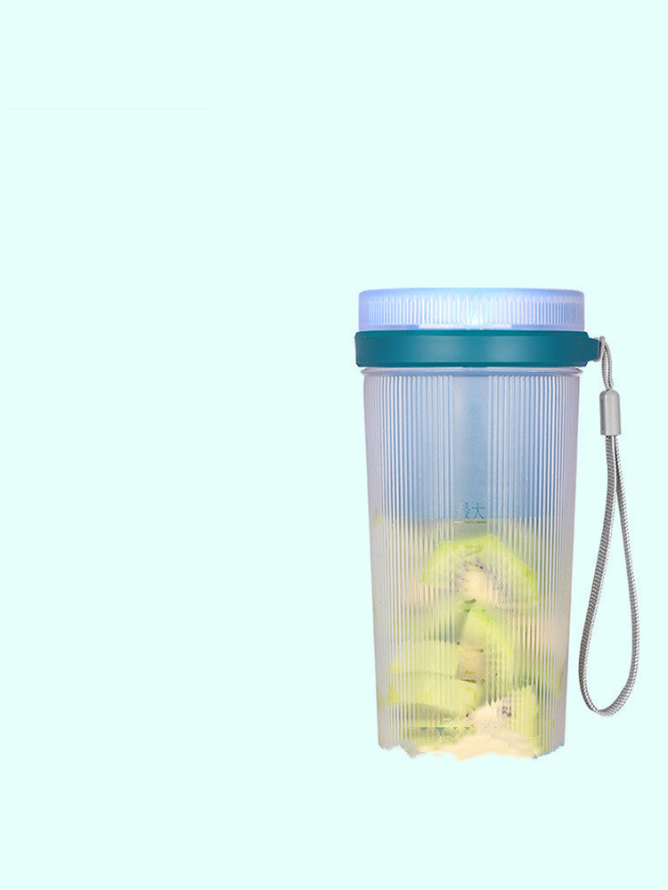Portable Mini Juicer Blender - Light Pink with Blue Lid