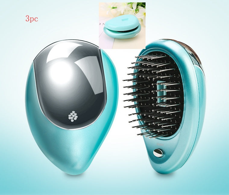 Teal Teardrop Hairbrush with Metal Bristles for Eco-Friendly Hair Care