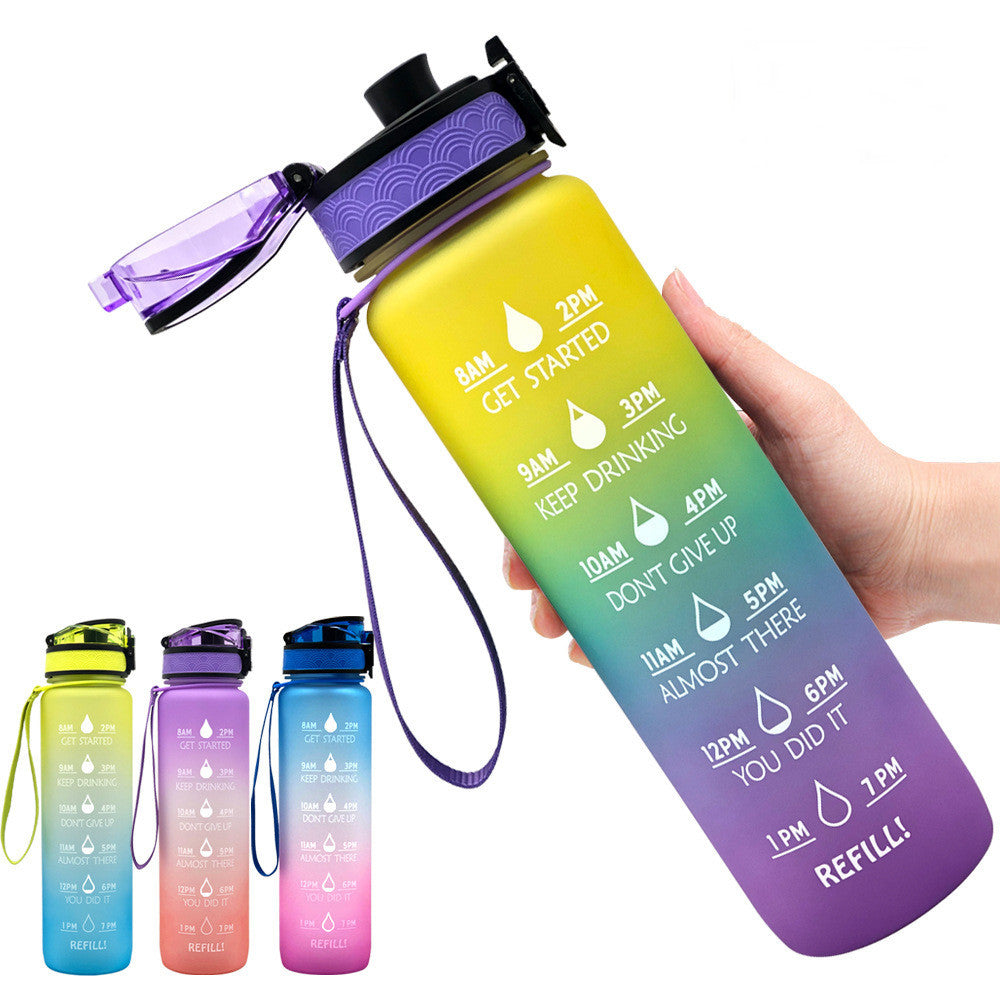 Gradient BPA-Free Water Bottle with Time Markers