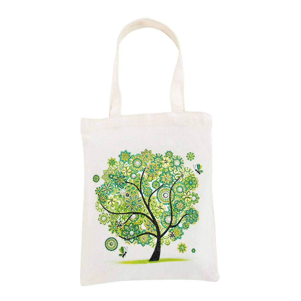 Eco-Friendly Canvas Tote Bag with Colorful Tree Design