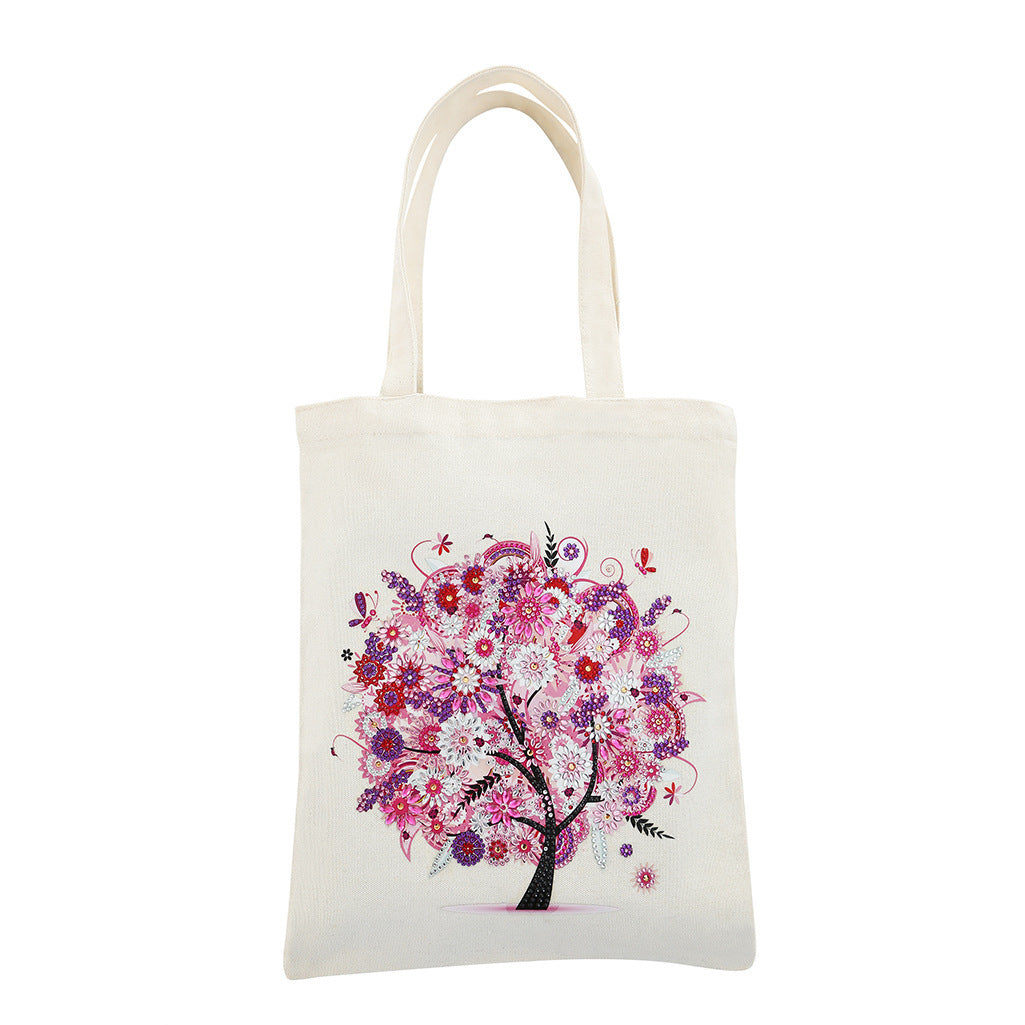 Eco-Friendly Canvas Tote Bag with Colorful Tree Design
