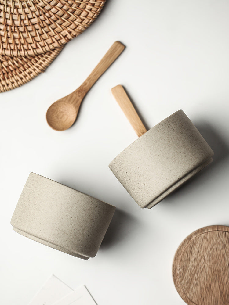 Eco-Friendly Spice Jars with Wooden Tray - Sustainable Kitchen Storage
