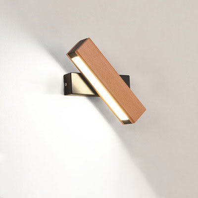 Eco-Friendly Wall-Mounted Light Fixture - Natural Wood & Black Accents
