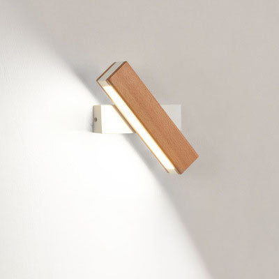 Eco-Friendly Wall-Mounted Light Fixture - Natural Wood & Black Accents