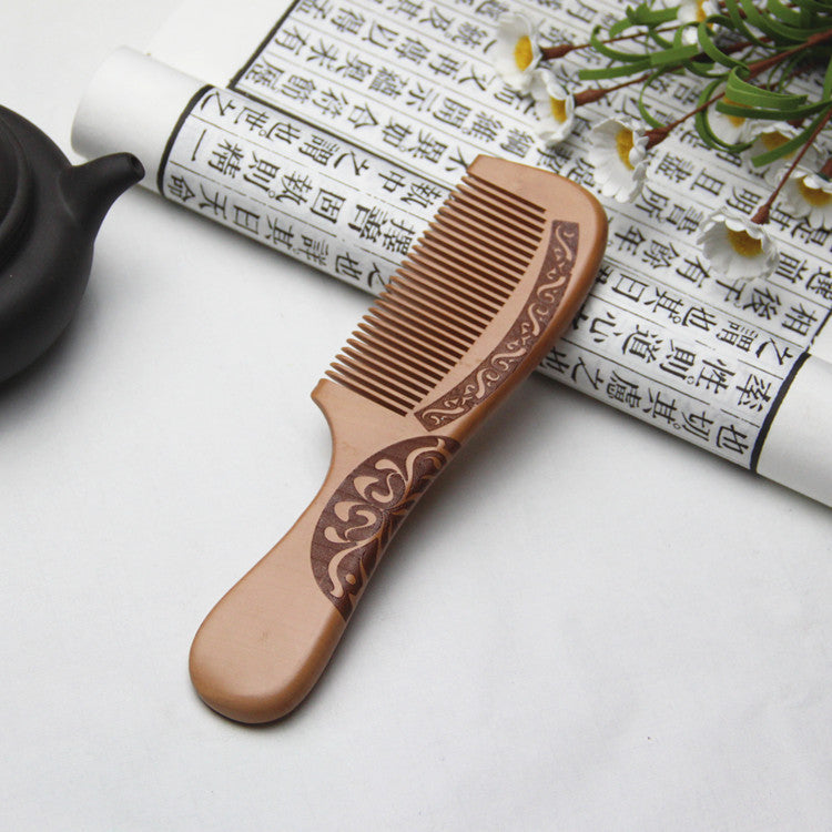 Eco-Friendly Wooden Comb Set with Decorative Engravings