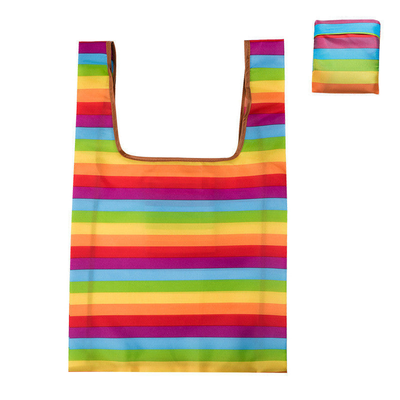 Eco-Friendly Reusable Shopping Bag with Rainbow Stripes