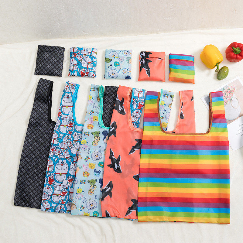 Eco-Friendly Reusable Shopping Bag with Rainbow Stripes