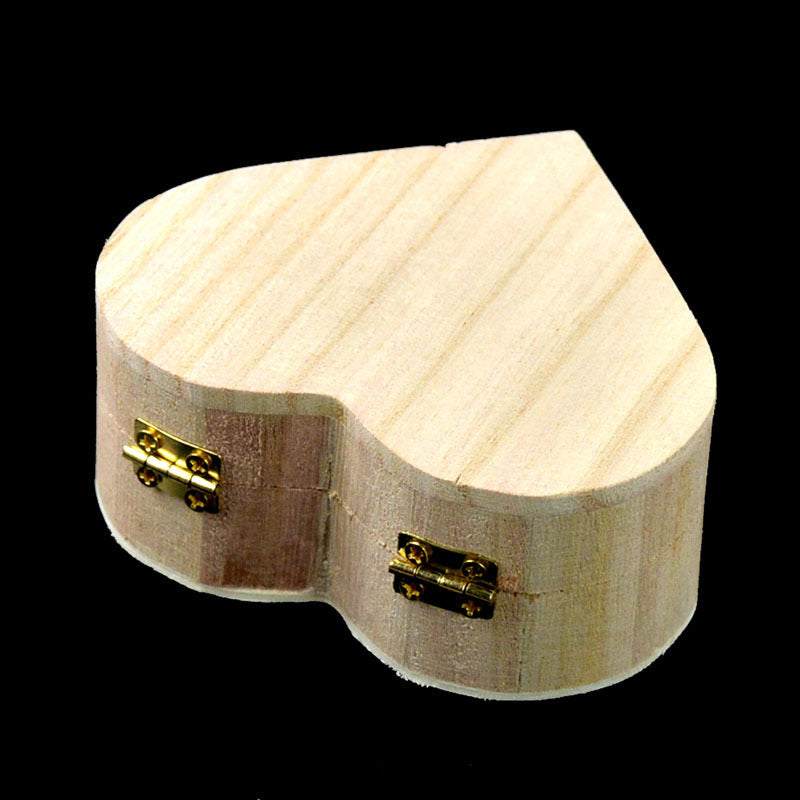 Heart-Shaped Wooden Box - Eco-Friendly, Biodegradable, Natural Wood