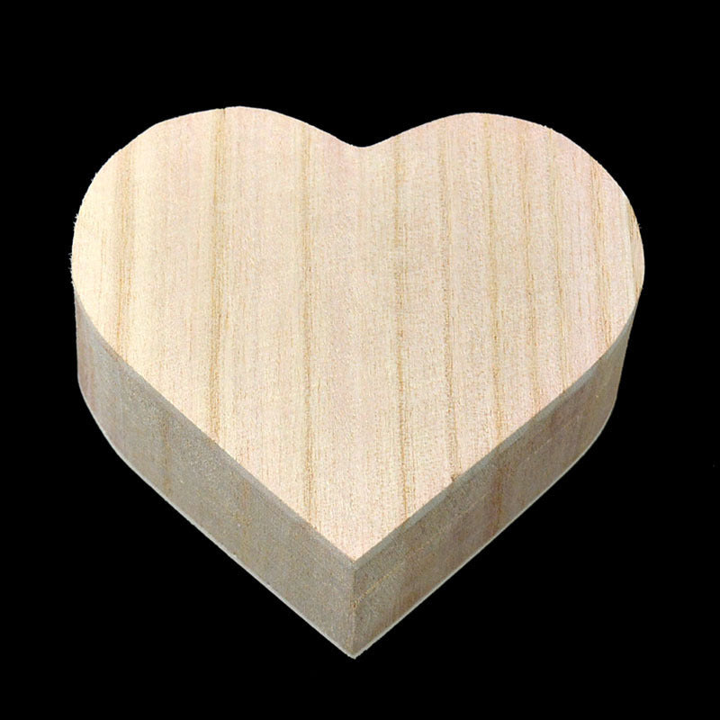 Heart-Shaped Wooden Box - Eco-Friendly, Biodegradable, Natural Wood