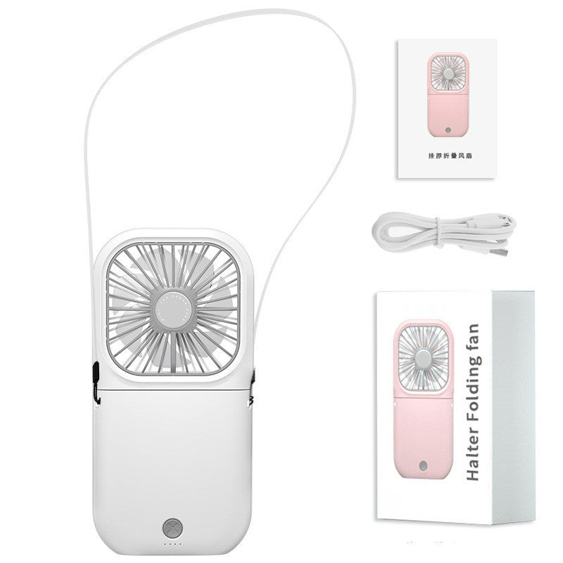 Portable Green Rechargeable Fan and Power Bank