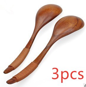 Eco-Friendly Wooden Spoons with Red and Black Handle Wraps
