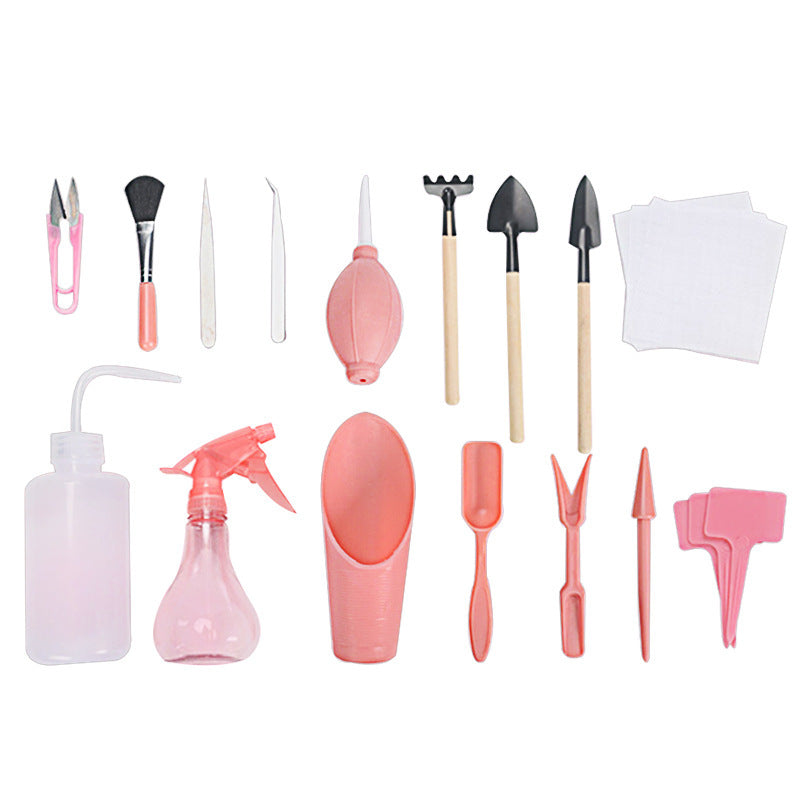 Eco-Friendly Gardening Tool Set - Sustainable Light Blue & Wood Tools