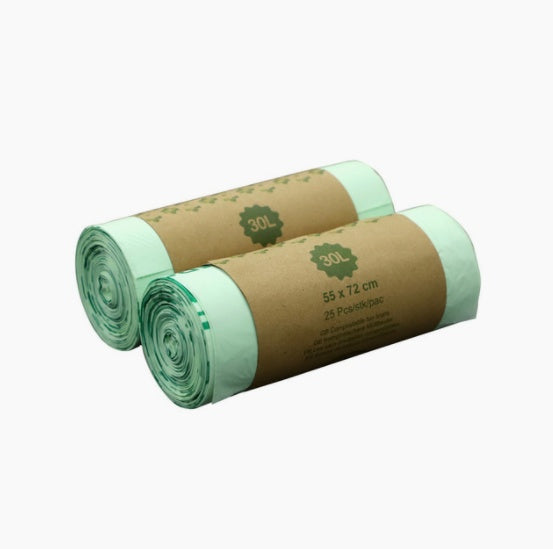Eco-Friendly Biodegradable Trash Bags - Light Green, 40x43 cm