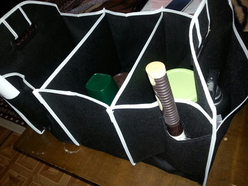 Eco-Friendly Black Storage Organizer with Three Compartments