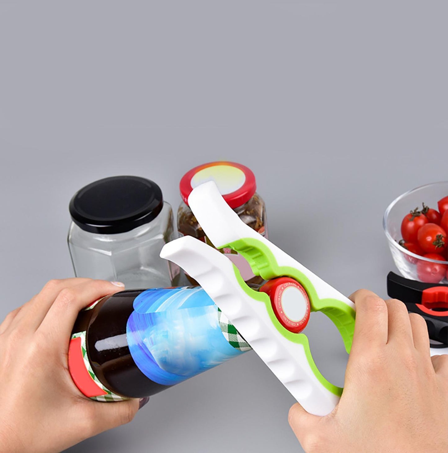 Ergonomic Multi-Use Jar Opener - Black & Red