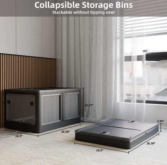 Stackable Dark Gray Storage Cabinet - Durable & Space-Saving
