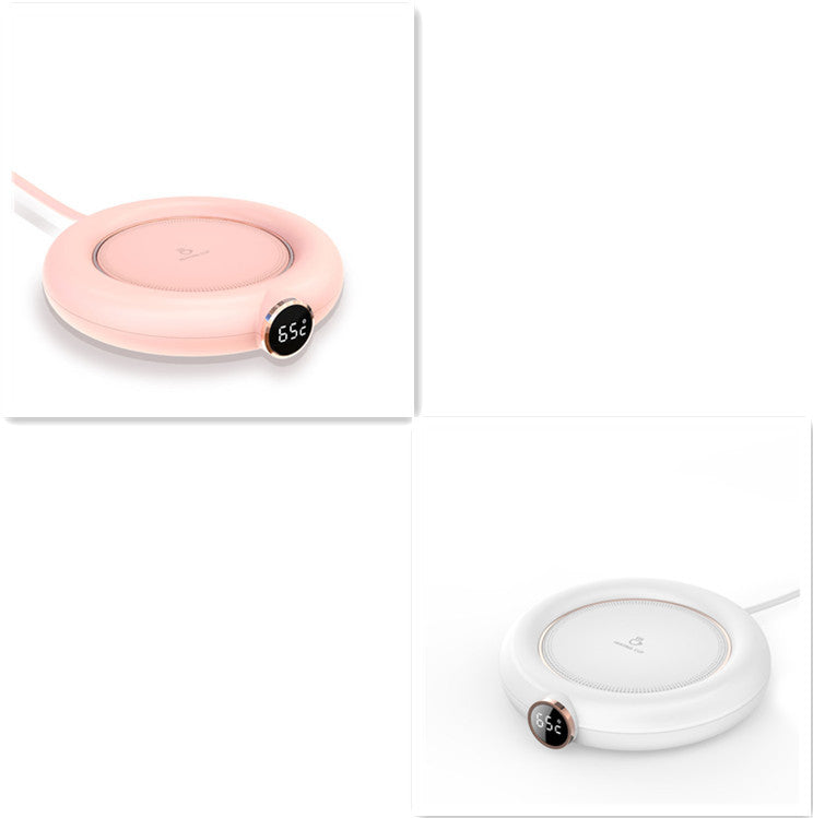 Eco-Friendly Electric Mug Warmer Set with Ceramic Mug - Pink, Green, White