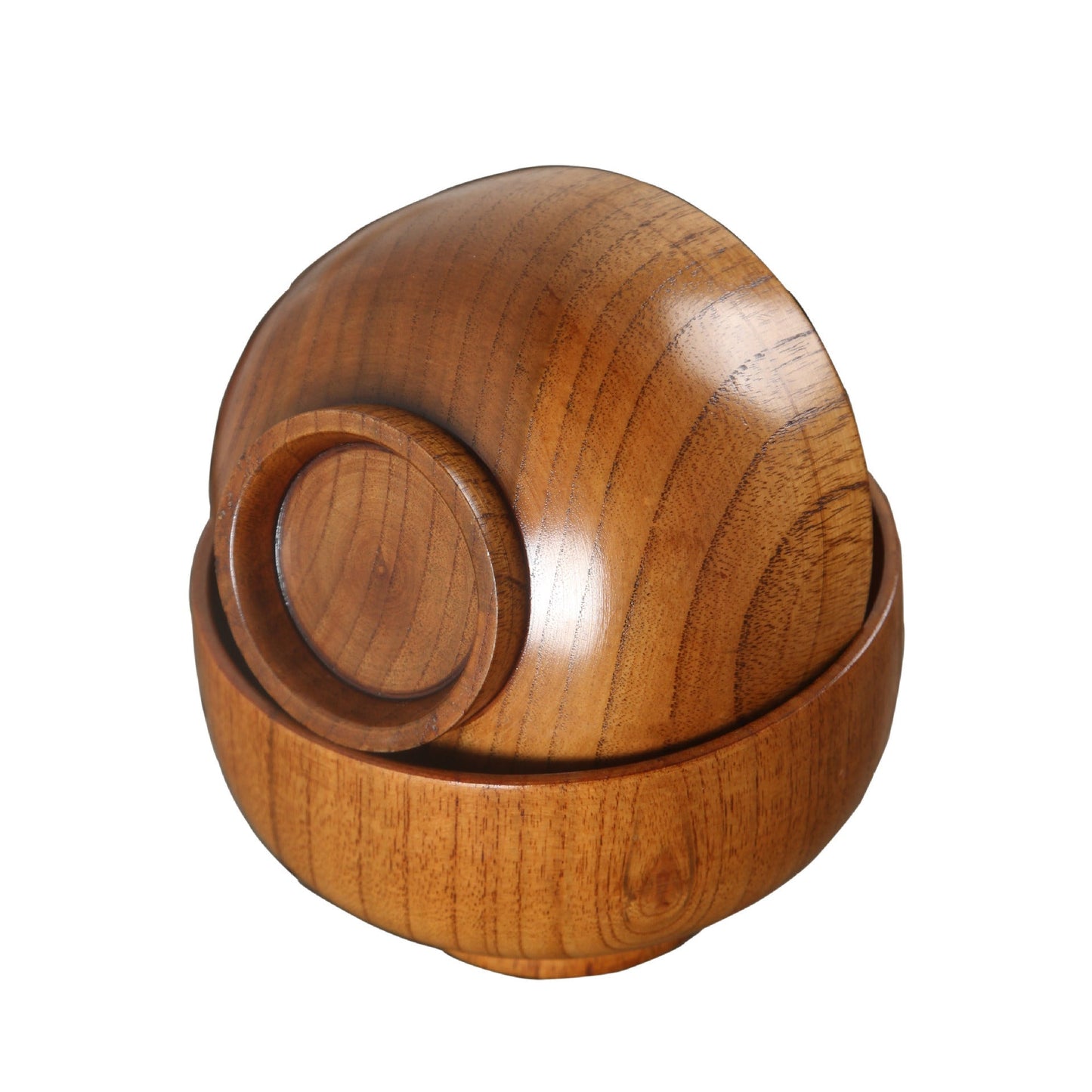 Eco-Friendly Wooden Bowls and Cup Set - Natural, Stackable, Biodegradable