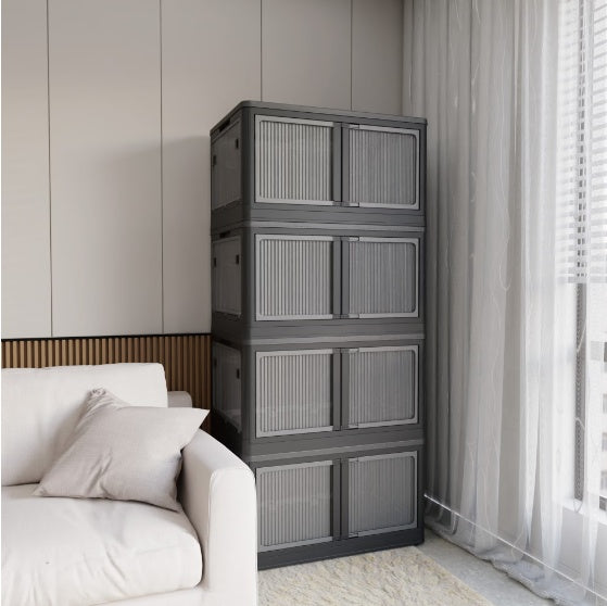 Stackable Modular Storage Unit - Black Frame with Translucent Panels