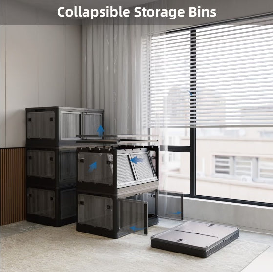 Stackable Modular Storage Unit - Black Frame with Translucent Panels