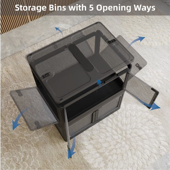 Stackable Modular Storage Unit - Black Frame with Translucent Panels