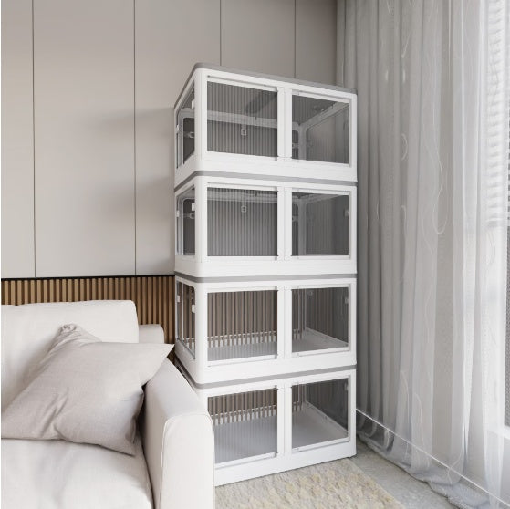 Stackable Modular Storage Unit - Black Frame with Translucent Panels