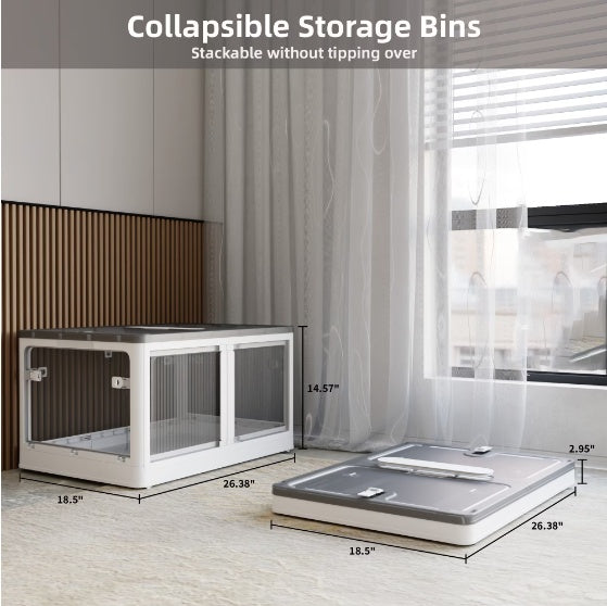 Stackable Modular Storage Unit - Black Frame with Translucent Panels