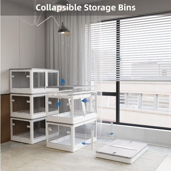 Stackable Modular Storage Unit - Black Frame with Translucent Panels