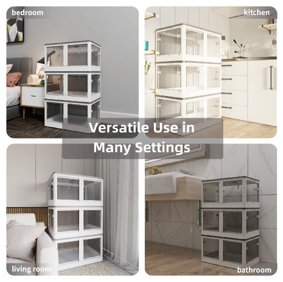 Stackable Modular Storage Unit - Black Frame with Translucent Panels