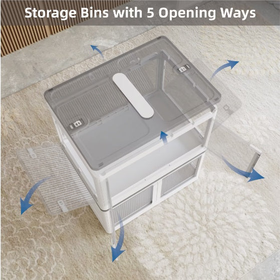 Stackable Modular Storage Unit - Black Frame with Translucent Panels