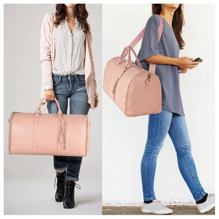 Versatile Light Pink Garment & Duffel Bag for Eco-Friendly Travel