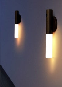 Eco-Friendly Cylindrical LED Wall Light with Wood Finish