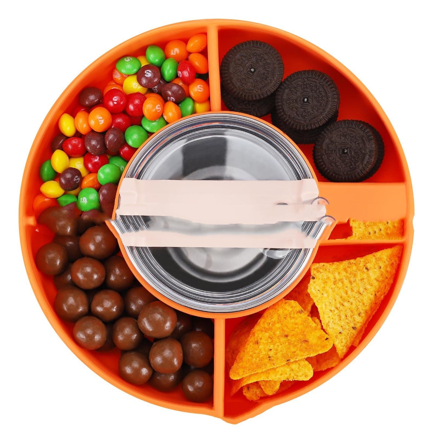 Circular Snack and Drink Holder - Eco-Friendly Multi-Compartment Organizer