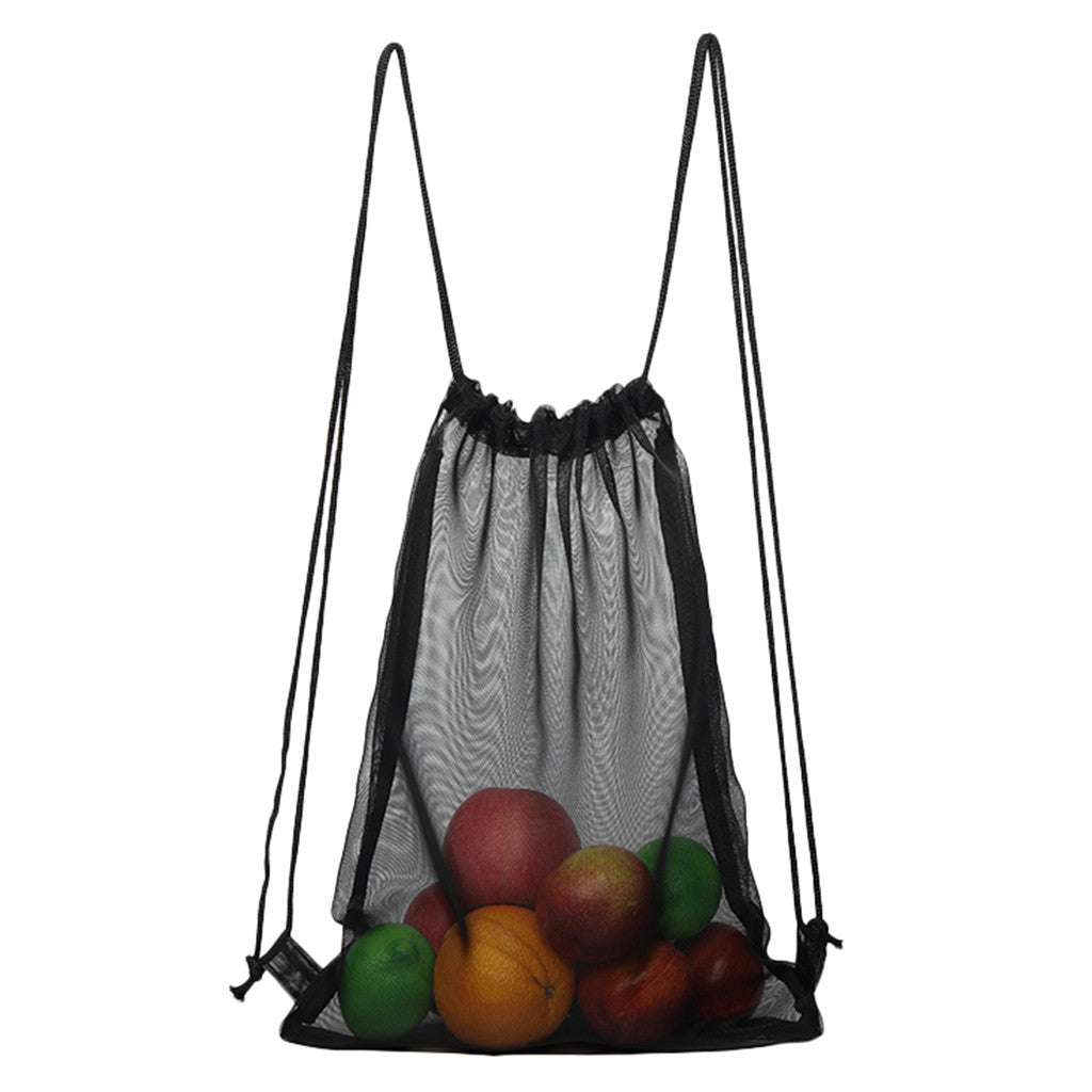 Eco-Friendly Reusable Produce Bag - Black Mesh, Medium Size