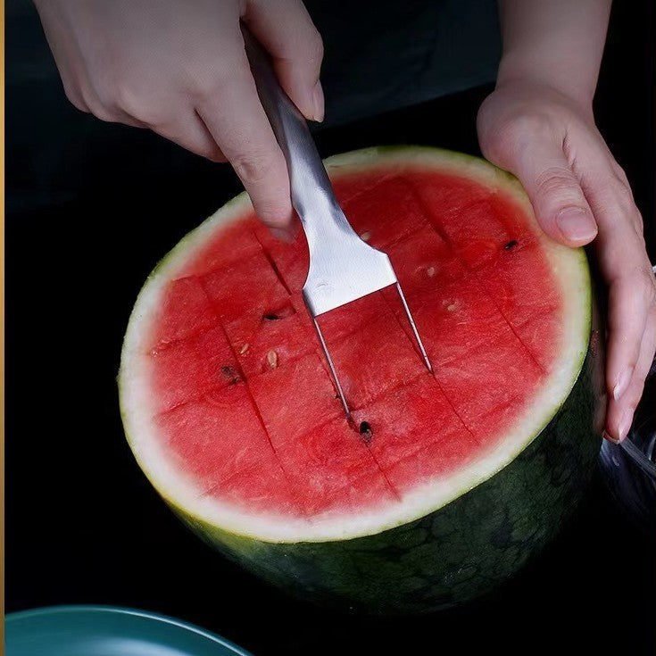 2-in-1 Stainless Steel Watermelon Fork and Slicer - Eco-Friendly Kitchen Tool