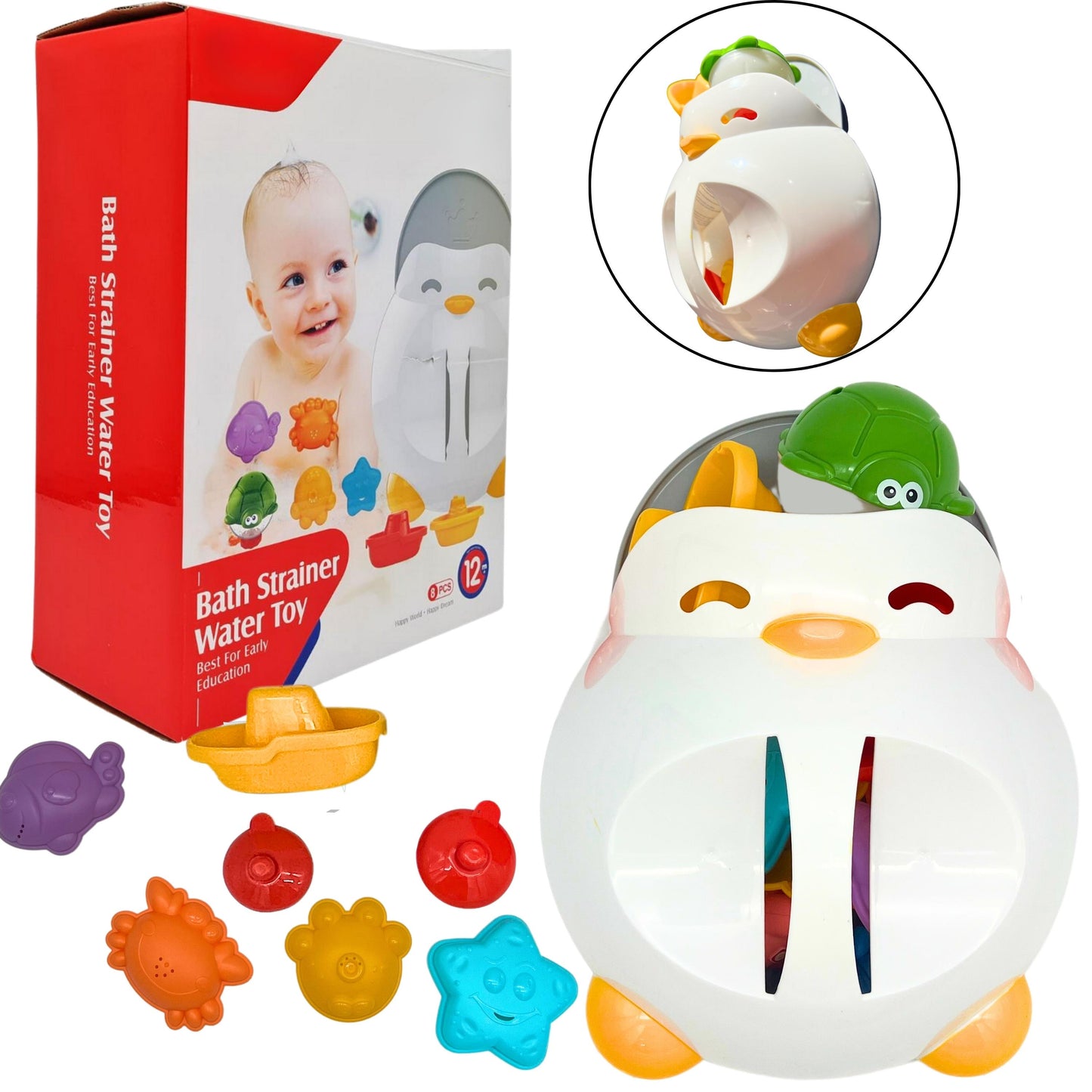 FITTO 7 Pcs Penguin Bath Water Toy Set