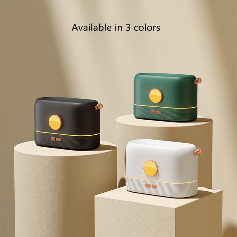 Compact LED Flame Effect Humidifier - Water-Saving & Ambient Light