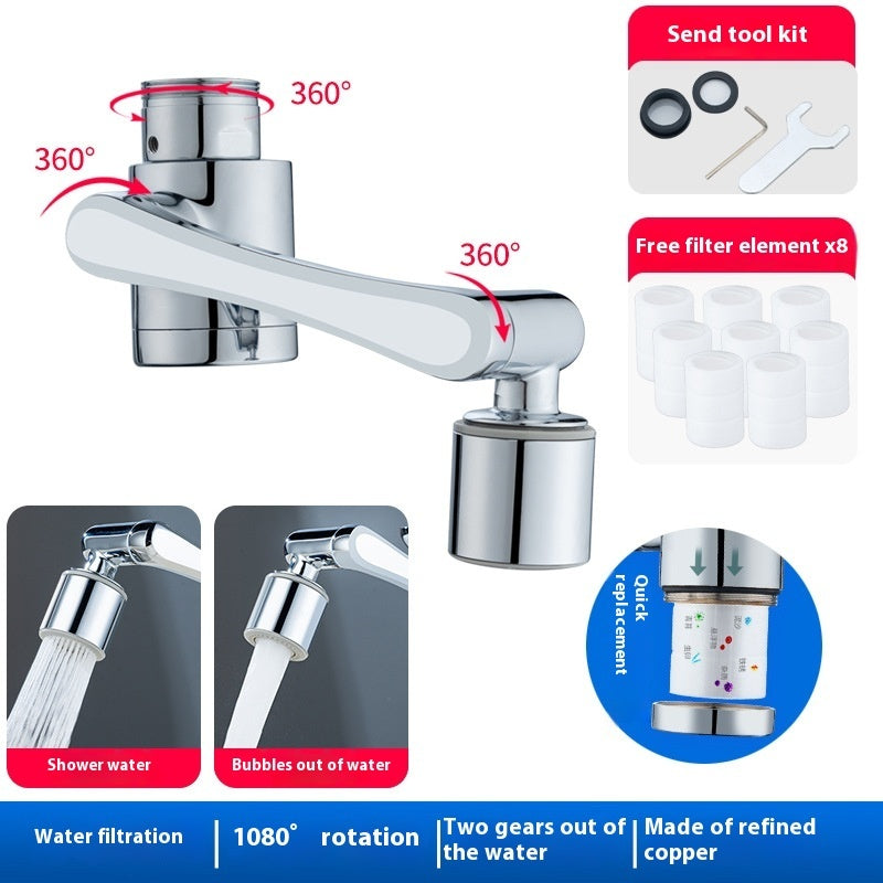 Water-Saving Faucet Water Filter with 1080° Rotation