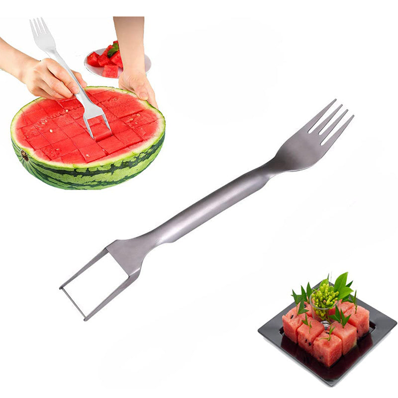 2-in-1 Stainless Steel Watermelon Fork and Slicer - Eco-Friendly Kitchen Tool