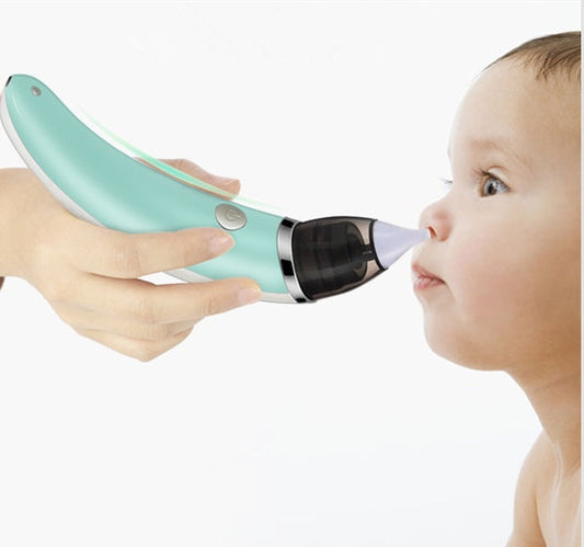 Eco-friendly electric nasal aspirator in light green and white