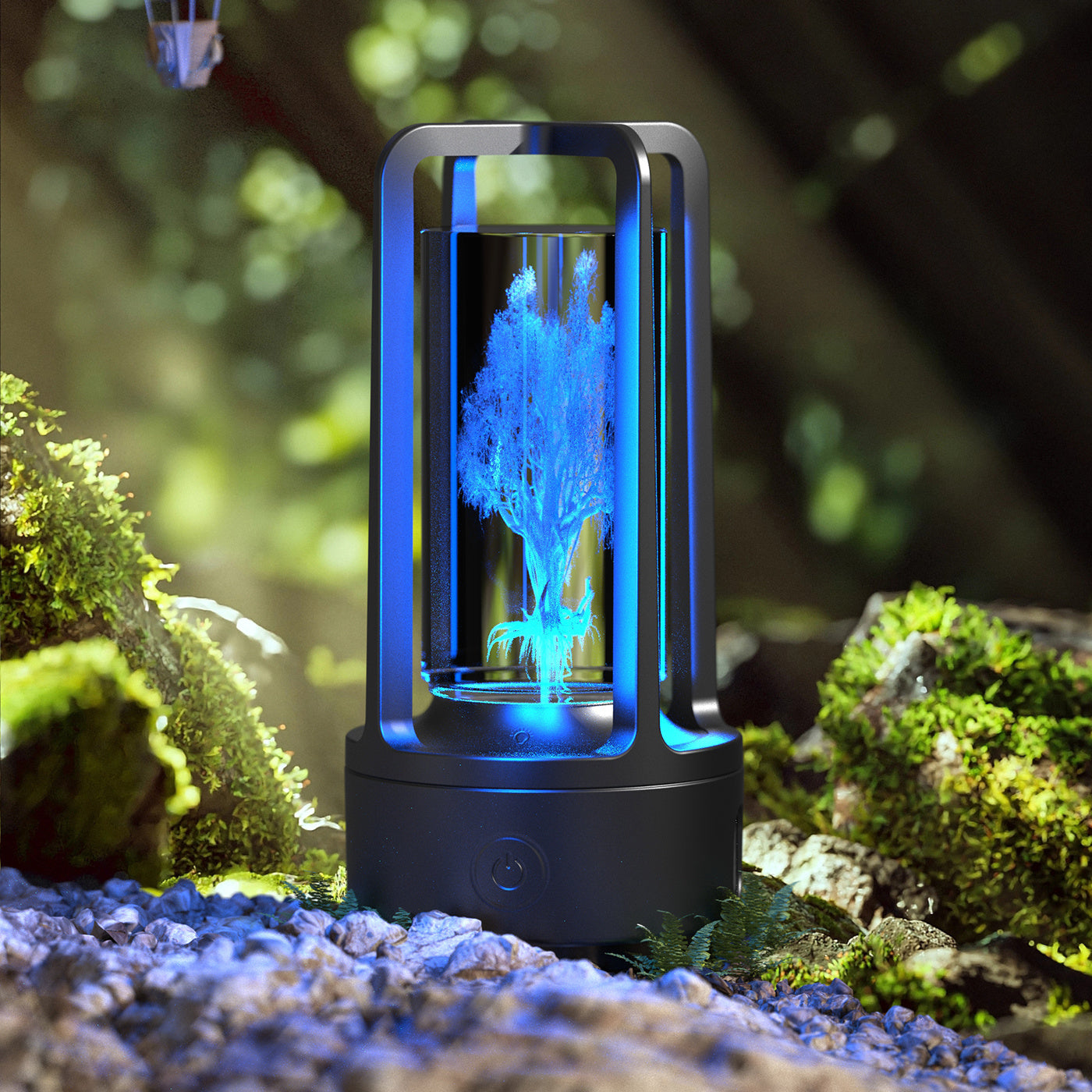 Carved Crystal Lamp - Ambient Decorative Lighting for Wellness