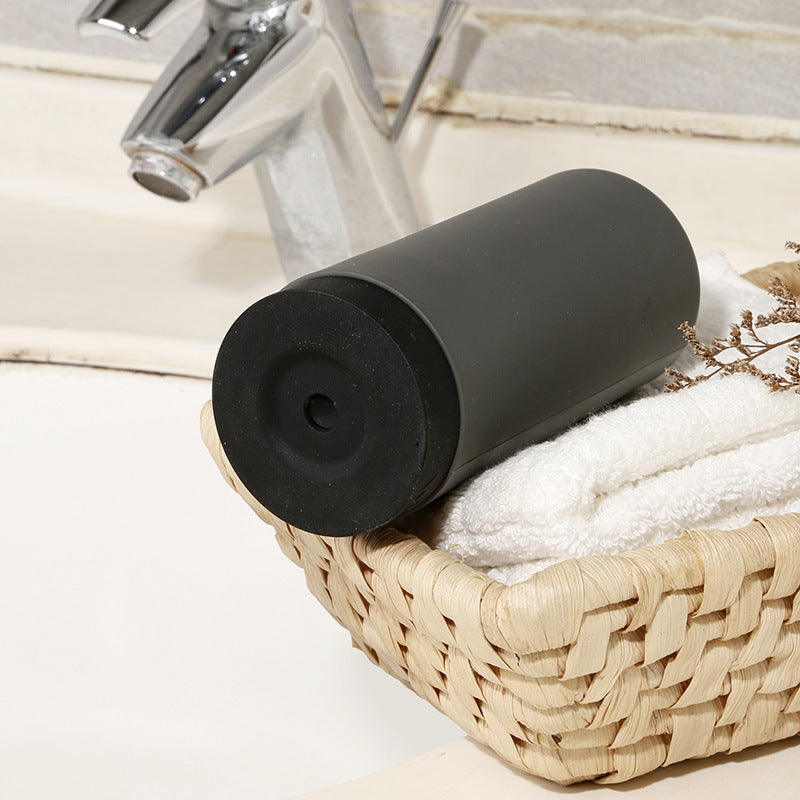Eco-Friendly Refillable Liquid Soap Dispenser - Sustainable Gray Silicone Design