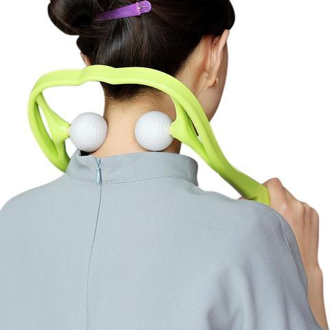 U-Shaped Neck and Shoulder Massager with Dual Handles and Roller Balls