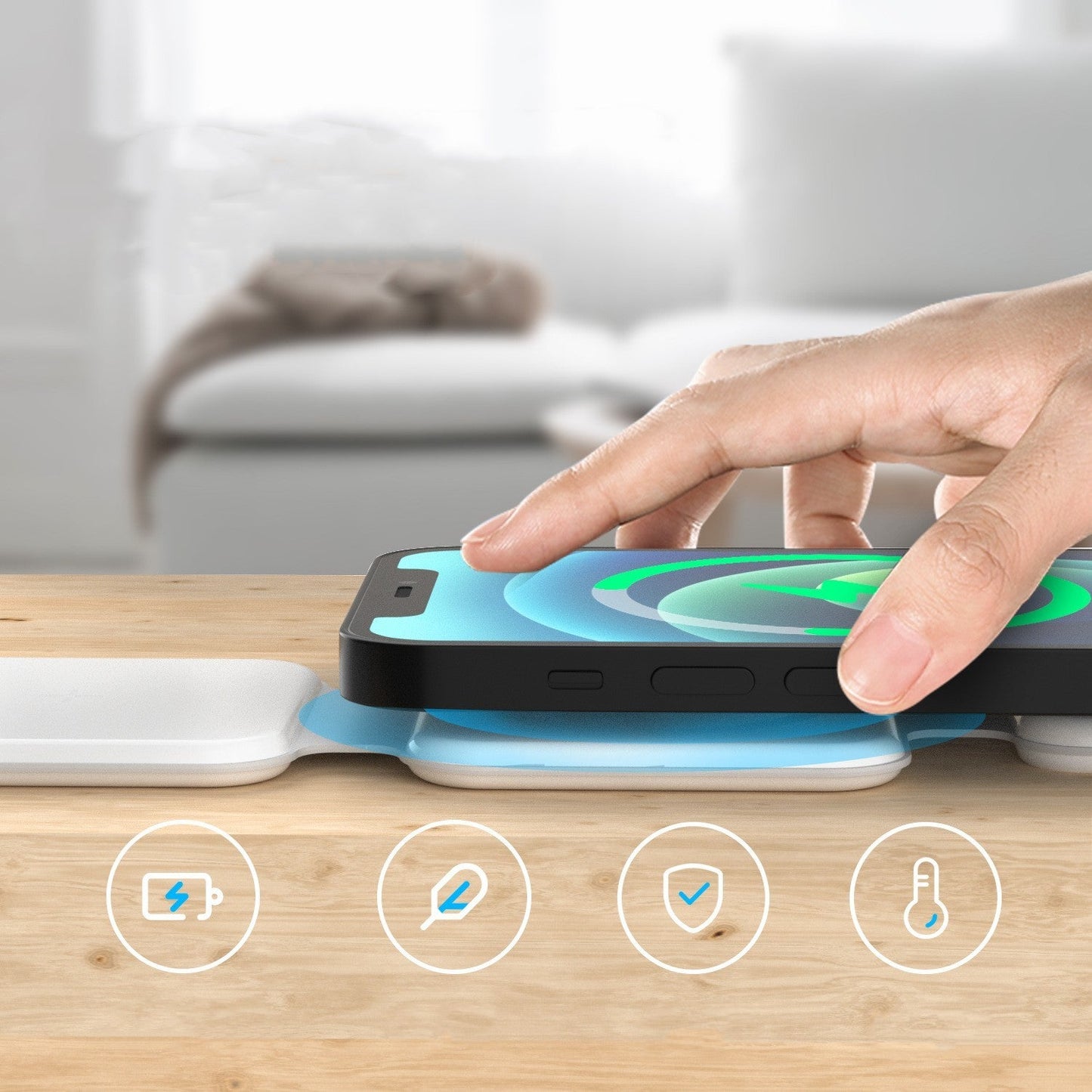 Foldable 3-in-1 Wireless Charging Station for Multiple Devices