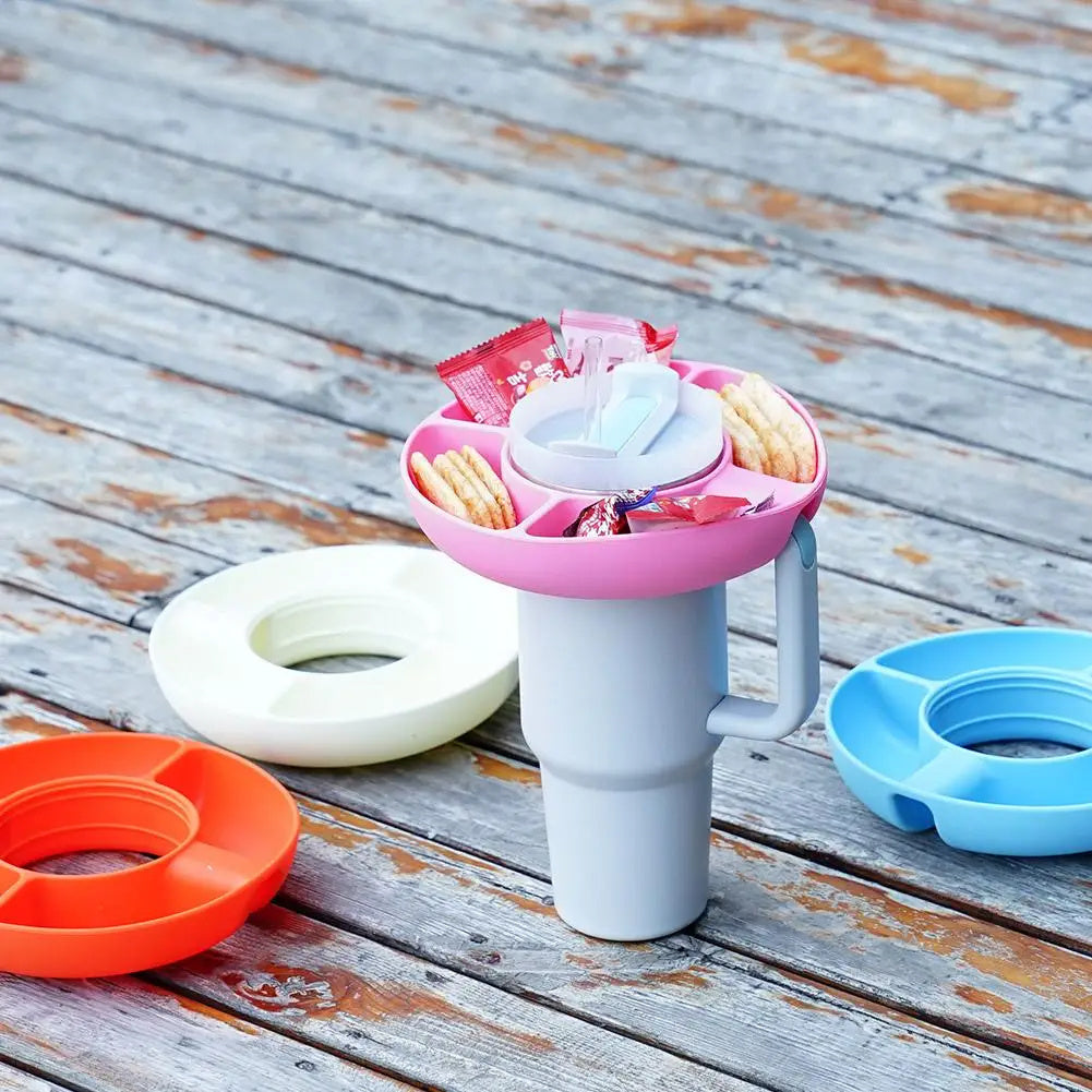 Circular Snack and Drink Holder - Eco-Friendly Multi-Compartment Organizer