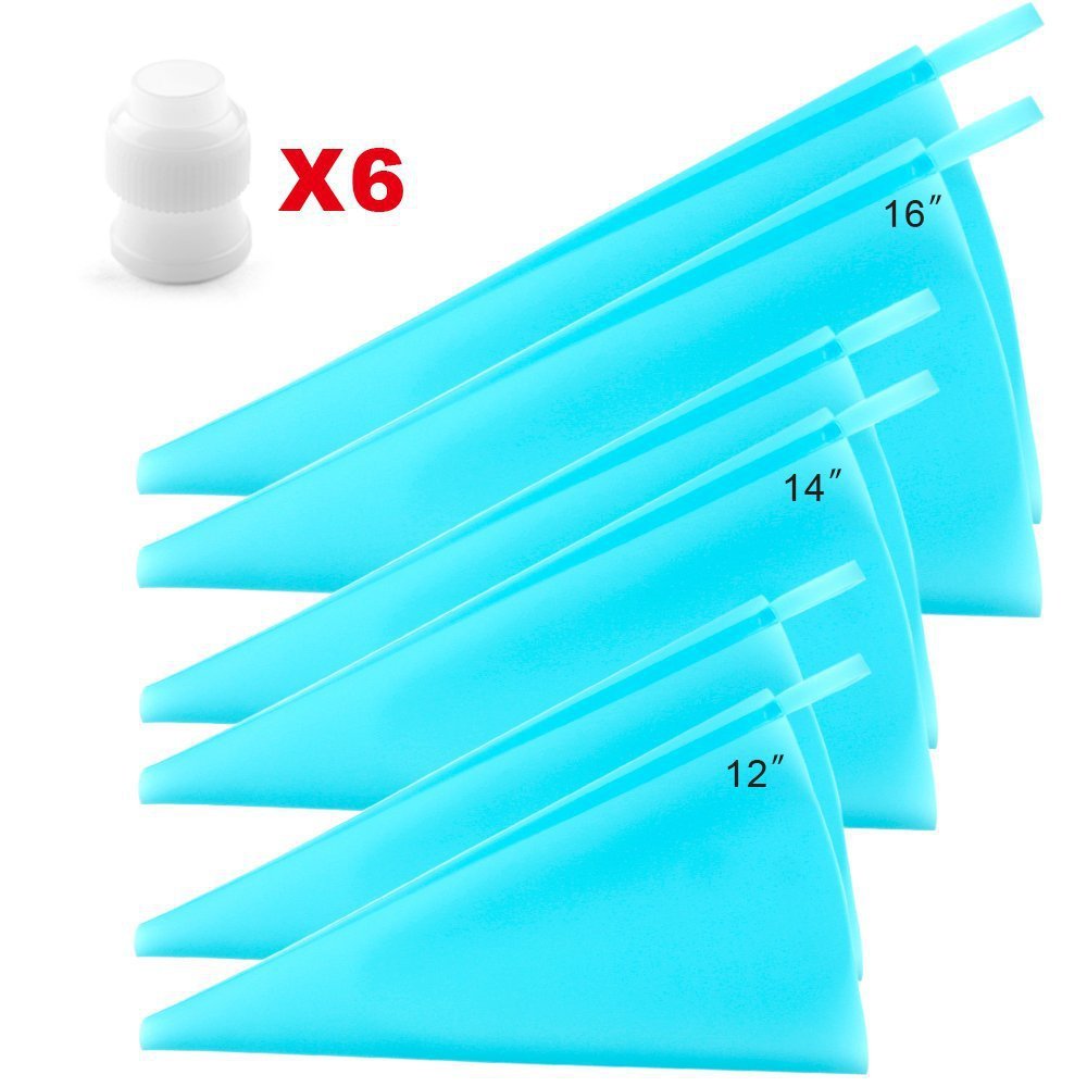 Eco-Friendly Reusable Blue Silicone Piping Bag - Conical Shape
