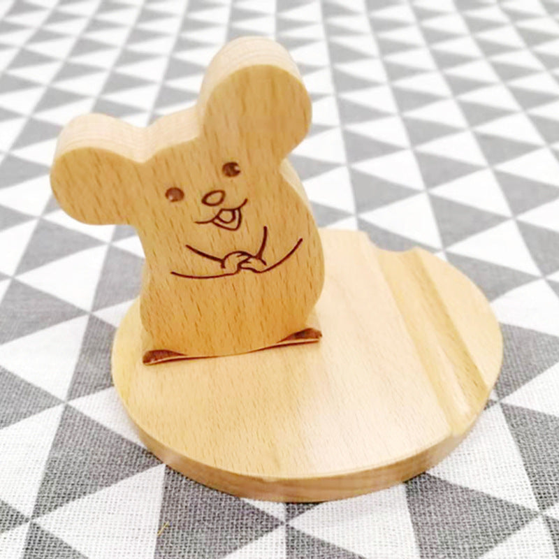 Dinosaur-Shaped Eco-Friendly Wooden Phone Stand