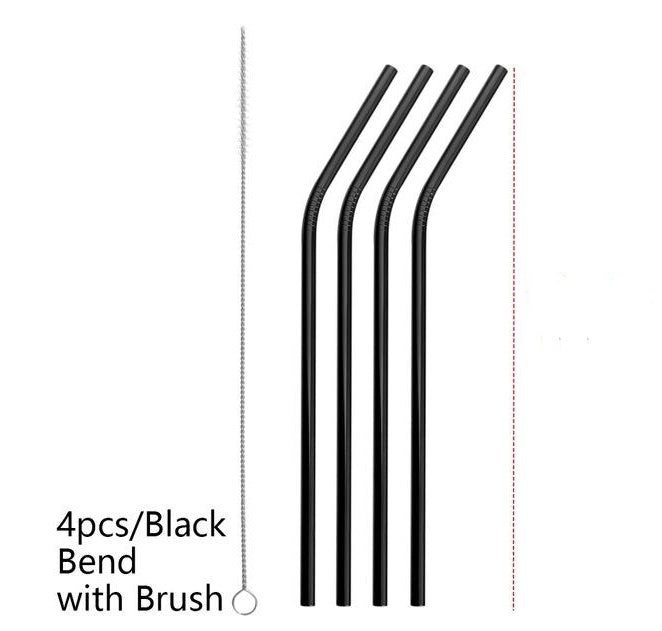 Eco-Friendly Reusable Metal Straws - Assorted Colors, Stainless Steel