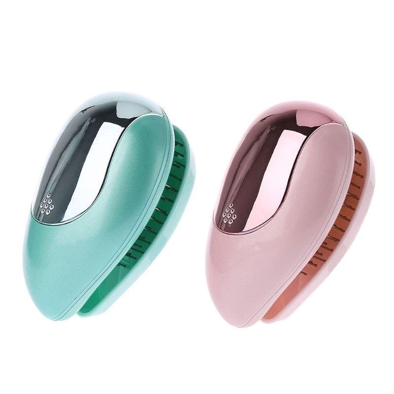 Teal Teardrop Hairbrush with Metal Bristles for Eco-Friendly Hair Care