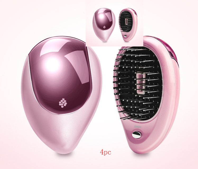 Teal Teardrop Hairbrush with Metal Bristles for Eco-Friendly Hair Care